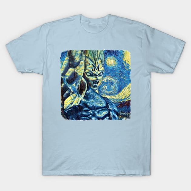 Vegita Van Gogh Style T-Shirt by todos